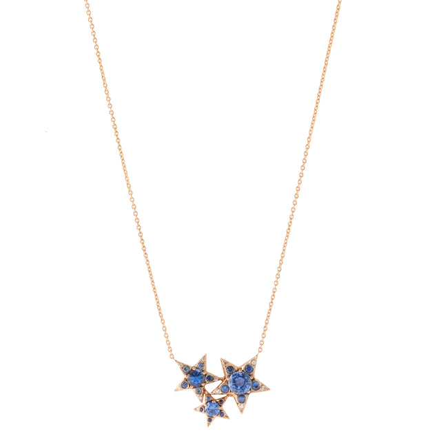 Selim Mouzannar Istanbul Star Cluster Necklace - Blue Sapphire - Necklaces - Broken English Jewelry