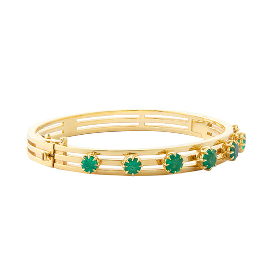 7 Stone Bangle - Emerald