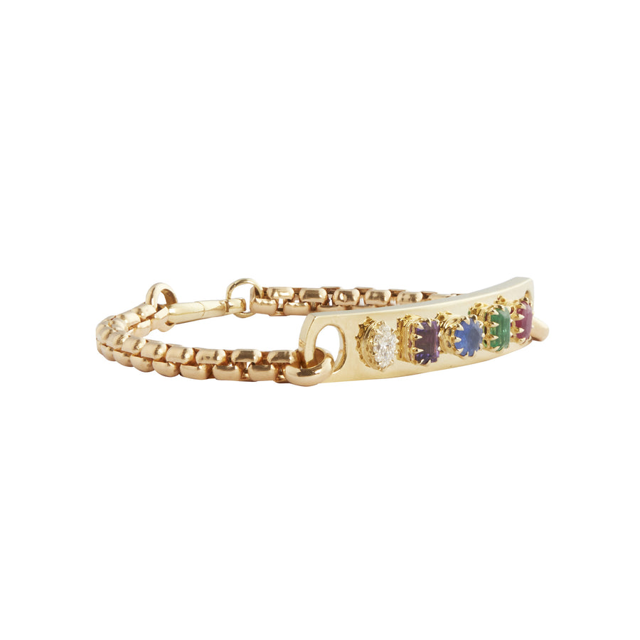 Jenna Blake Multi Stone Morse Code Bracelet - Bracelets - Broken English Jewelry side view