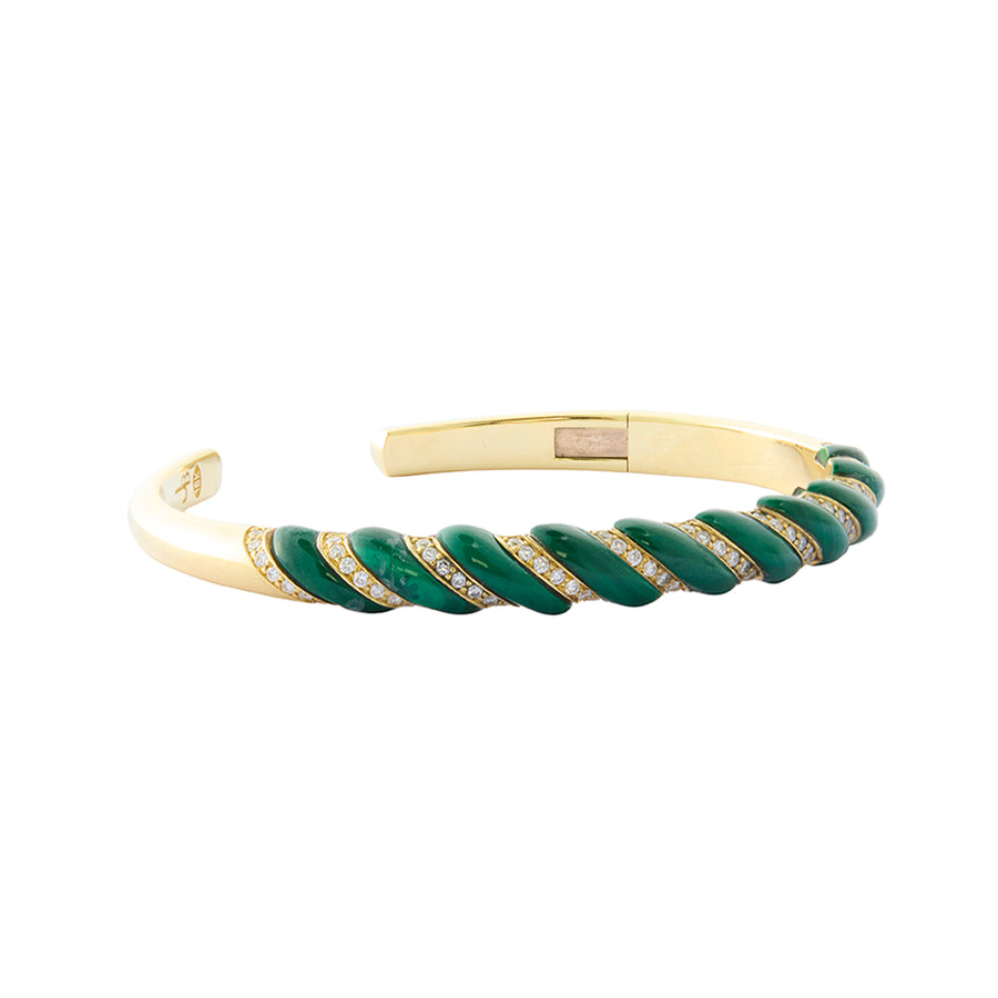 70s Bangle - Malachite and Diamond