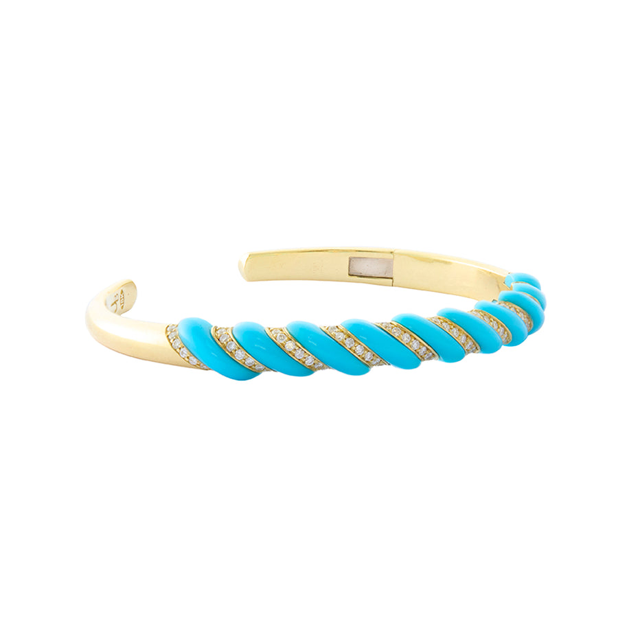 70s Bangle - Turquoise and Diamond