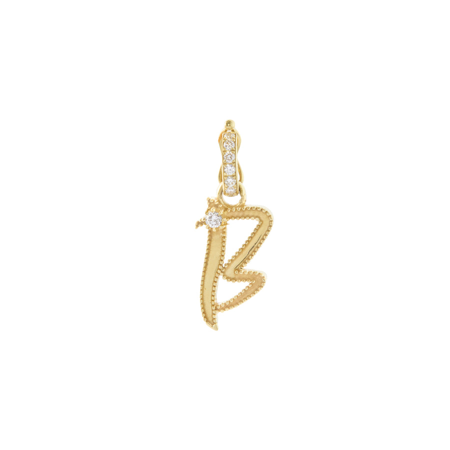 Mini Initial "B" Charm - Diamond