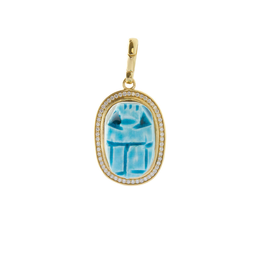 Jenna Blake Scarab Pendant with Diamond Frame - Charms & Pendants