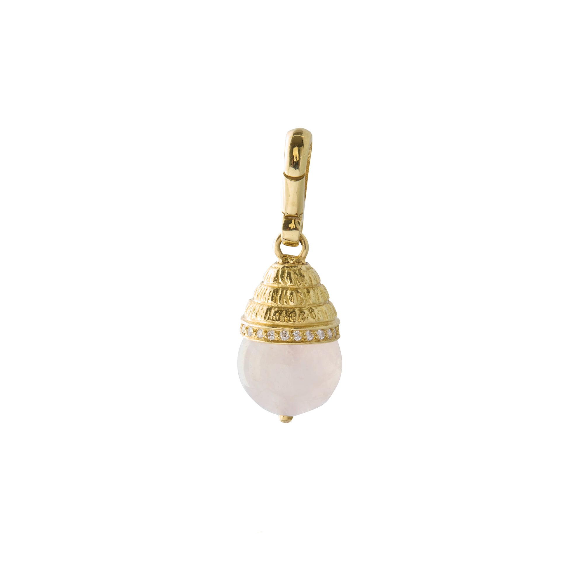Large Rose Quartz Acorn Charm