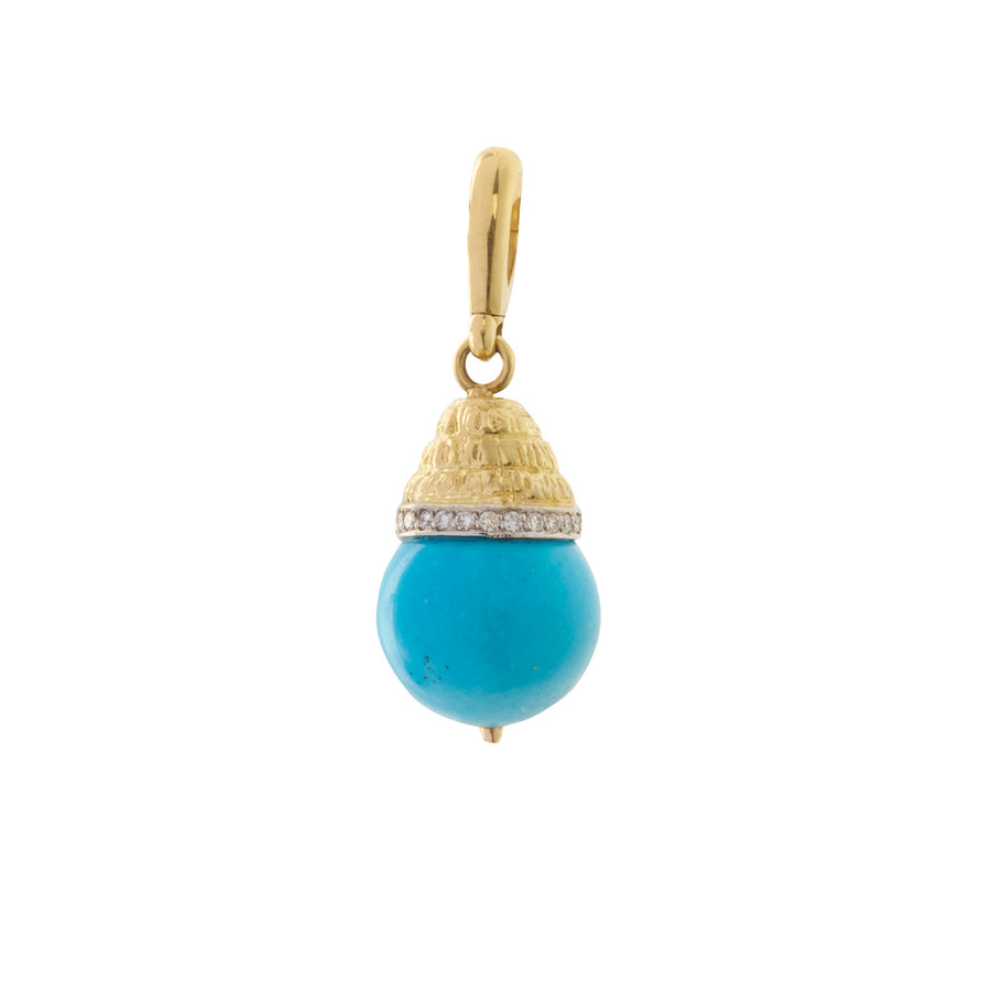 Turquoise Acorn Charm - Main Image