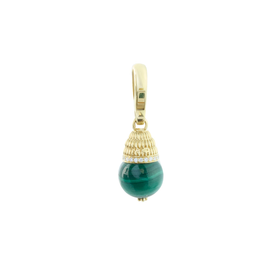 Small Malachite Acorn Charm