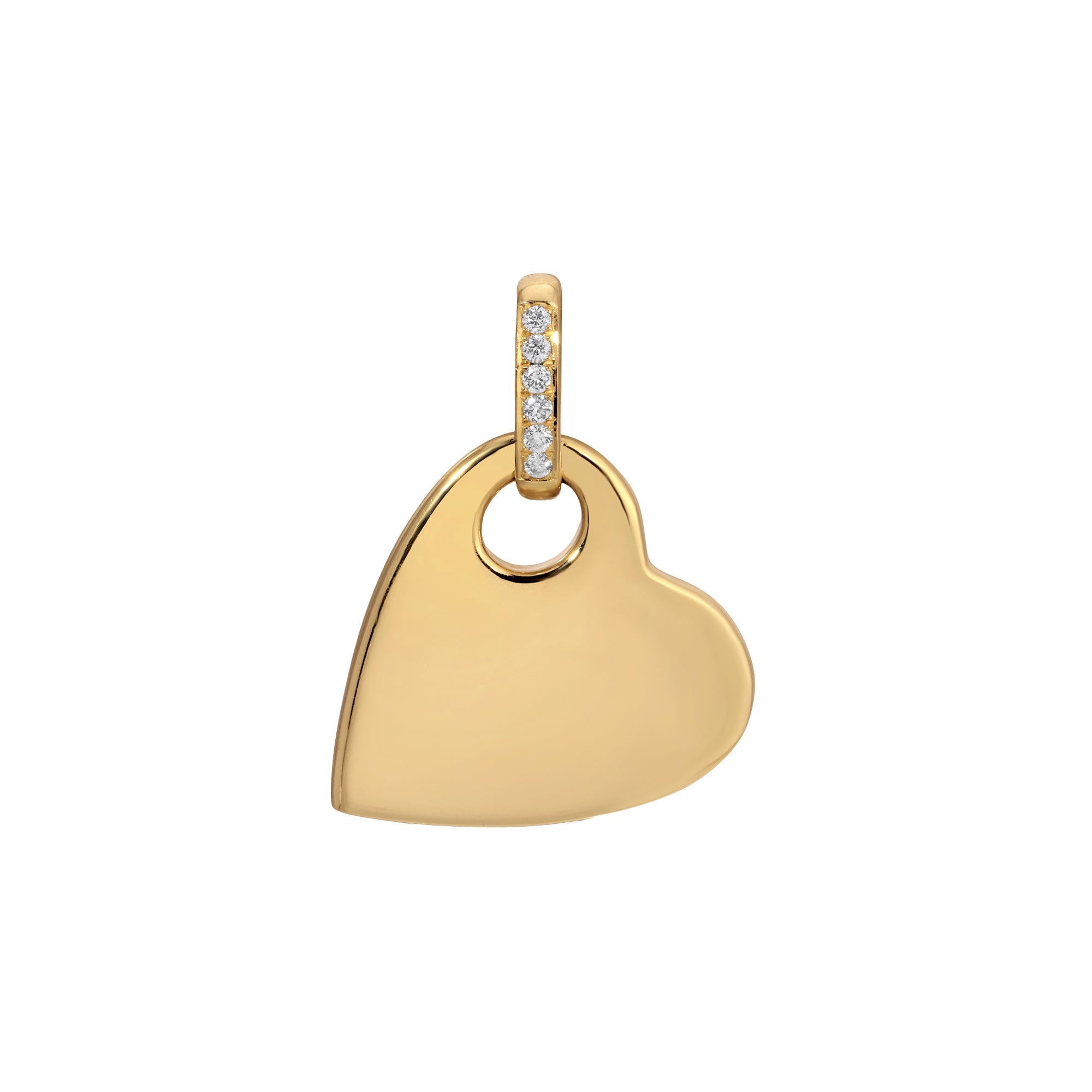 Diamond Small Anchored Heart Charm