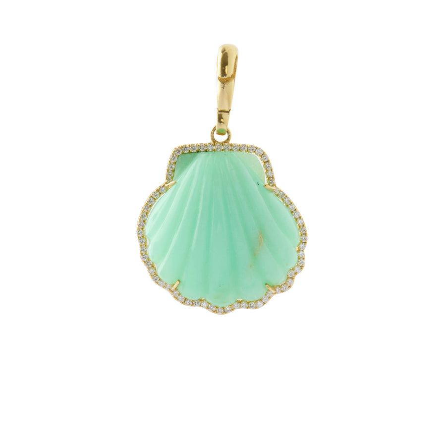 Jenna Blake Chrysoprase Carved Shell Pendant - Charms & Pendants