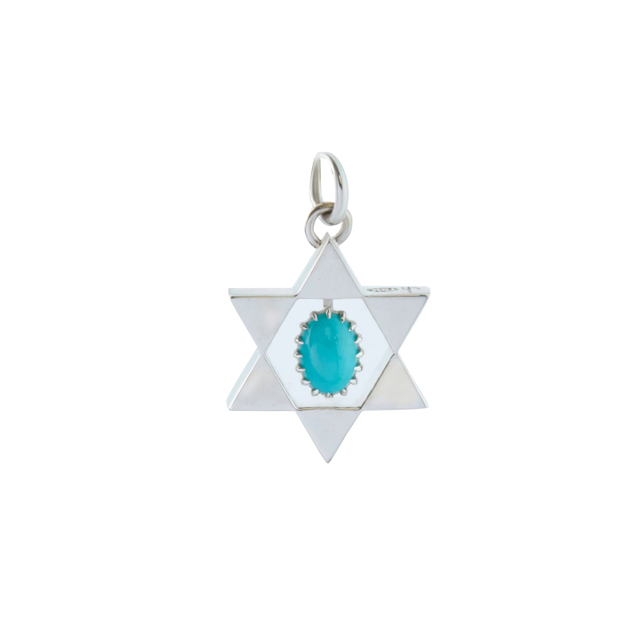 Turquoise Star of David Charm