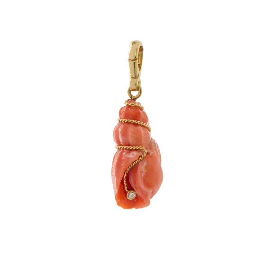 Jenna Blake Diamond Shell Pendant with Gold Wire - Charms & Pendants