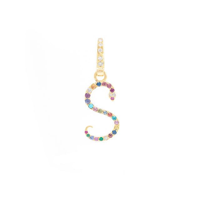 Rainbow Snake Initial 'S' Charm