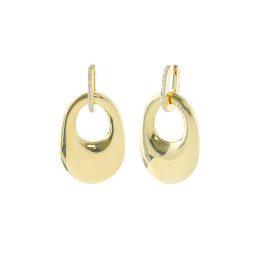 Interchangeable Gold Stone Hoops - Main Img