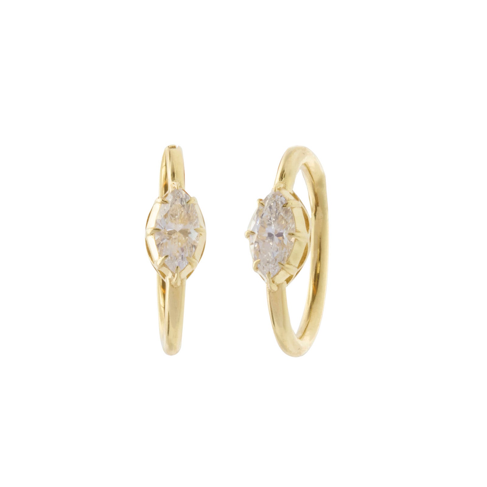Jenna Blake Diamond Single Stone Hoops - Earrings