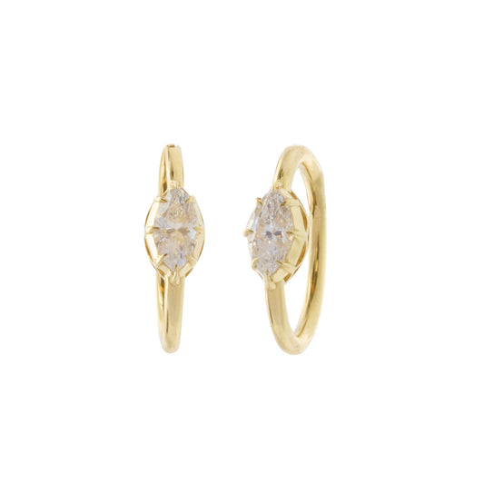 Diamond Single Stone Hoops - Main Img