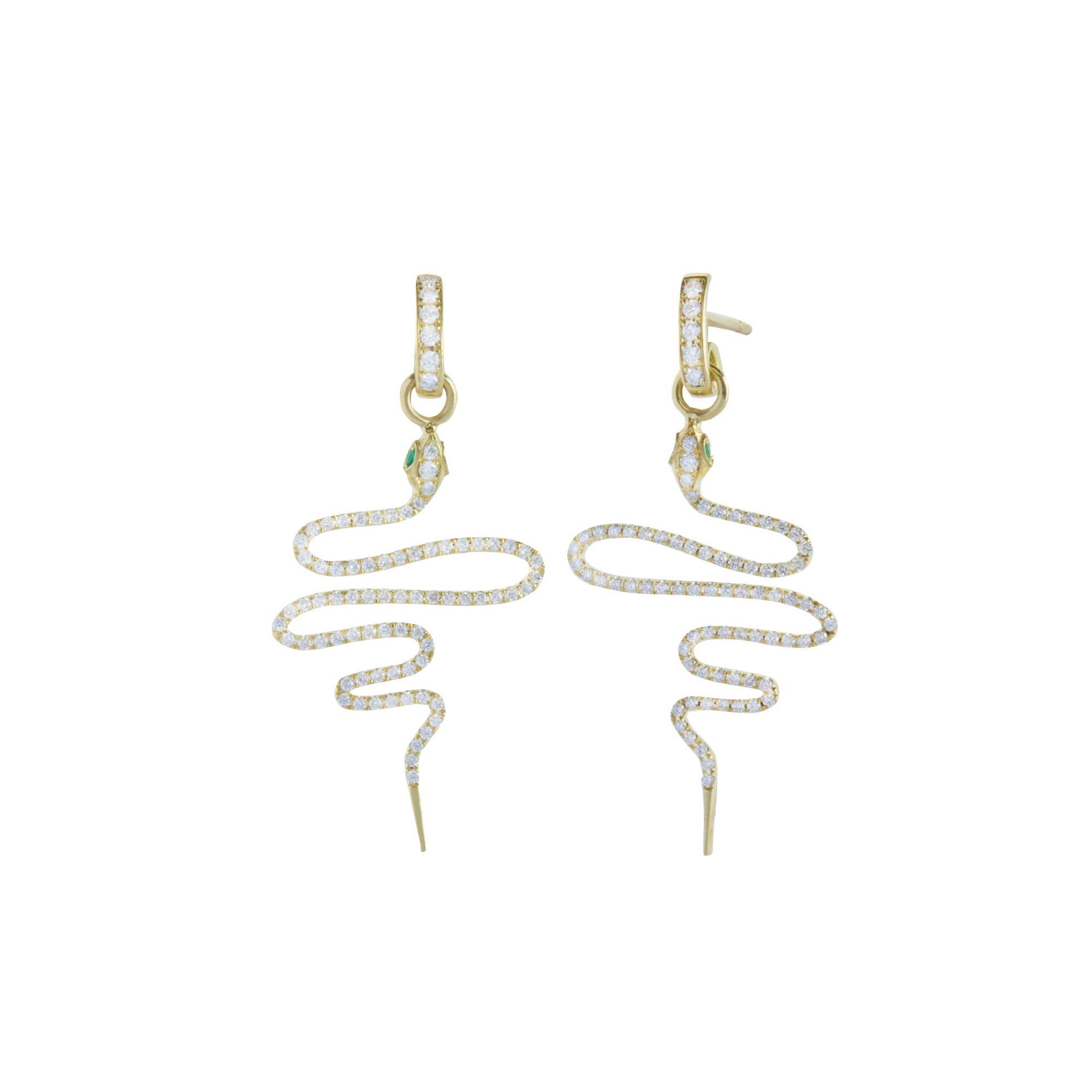 Mini Diamond Zig Zag Snake Earrings