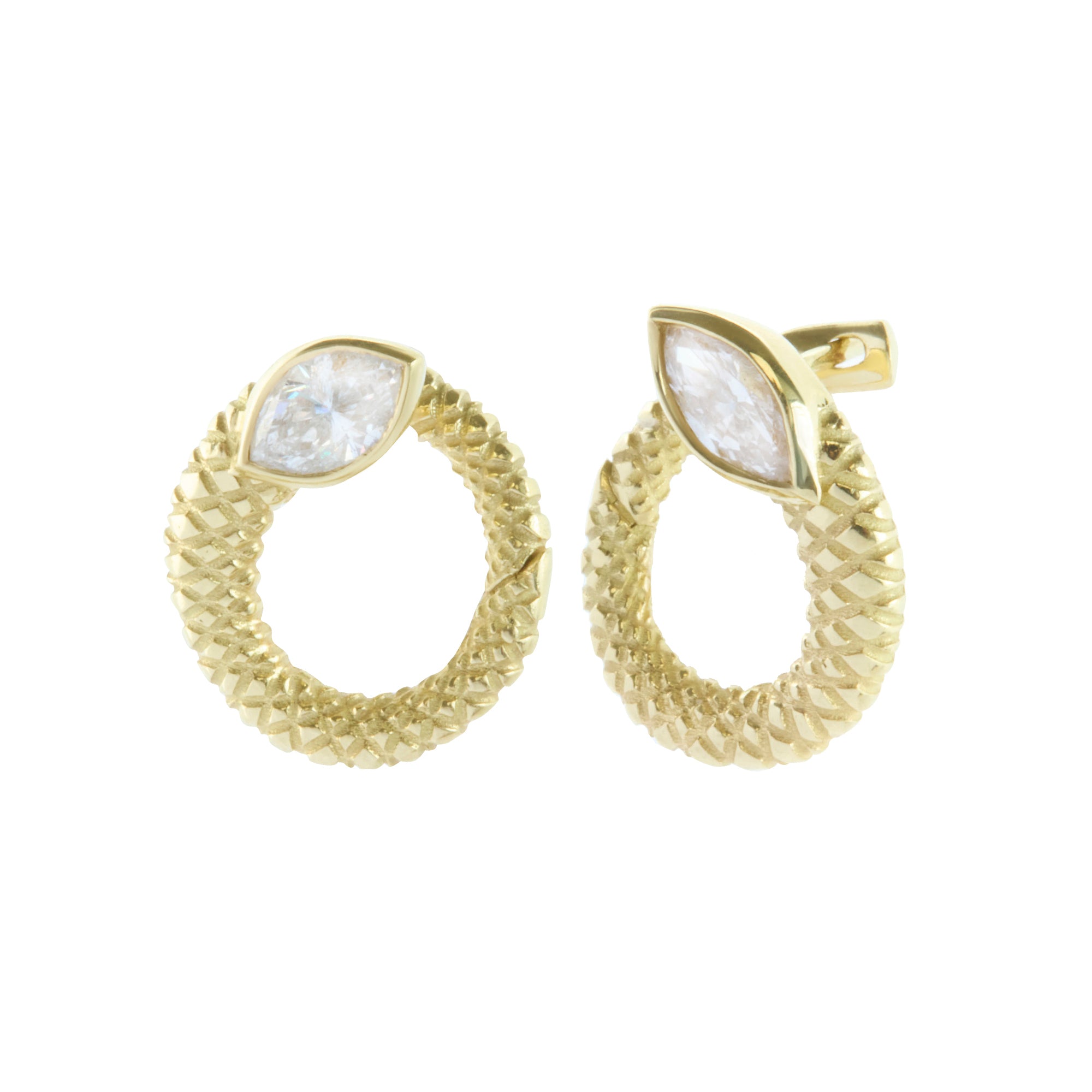 Diamond Twisted Snake Hoops