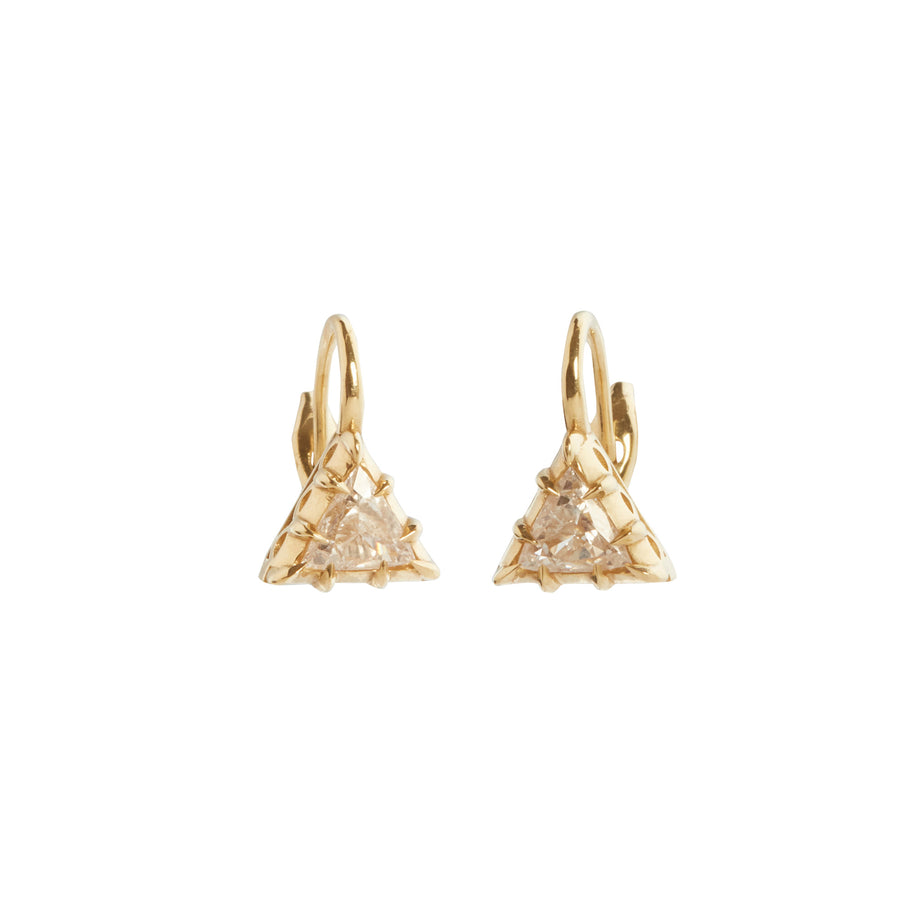 Jenna Blake Trillion Diamond Earrings - Earrings - Broken English Jewelry front view