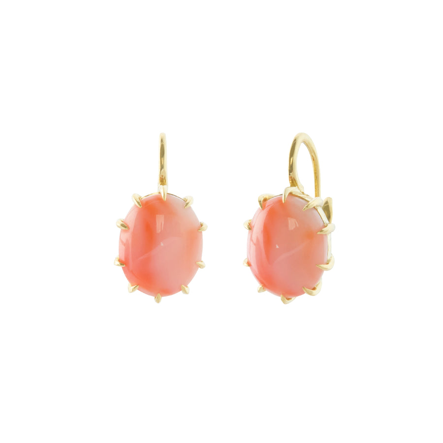 Coral Oval Drop Earrings