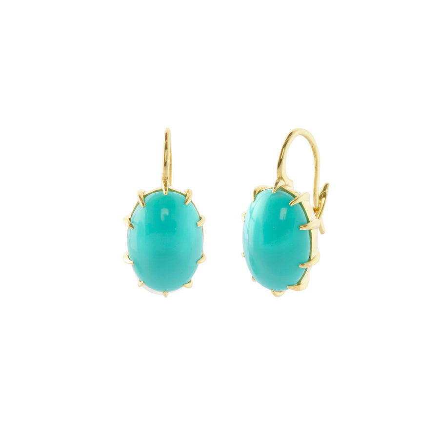 Turquoise Oval Drop Earrings