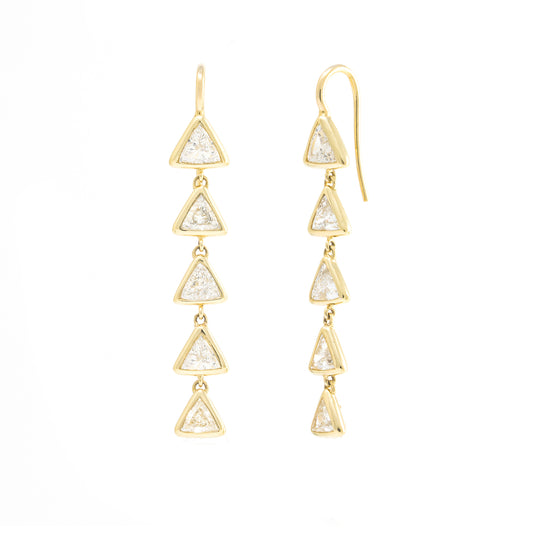 Trillion Diamond 5 Drop Earrings - Main Img
