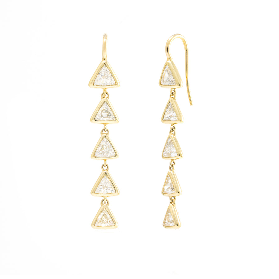 Trillion Diamond 5 Drop Earrings