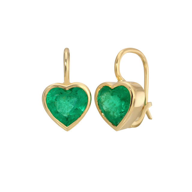 Emerald Heart Drop Earrings
