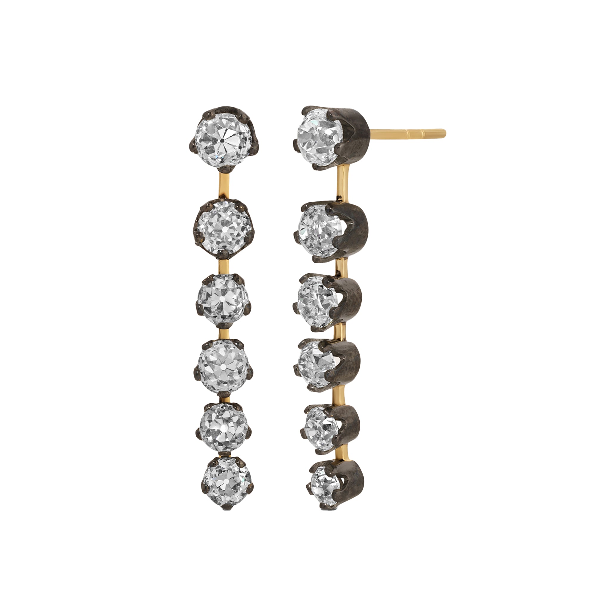 Victorian Blackened Fringe Six Drop Earrings