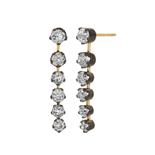 Victorian Blackened Fringe Six Drop Earrings - Main Img