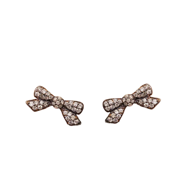 Diamond Small Bow Stud Earrings