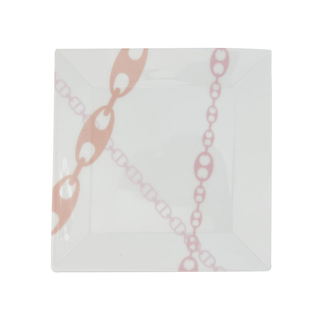 Jenna Blake Pink and Orange Nautical Link Jewelry Dish - Home & Decor - Broken English Jewelry top view