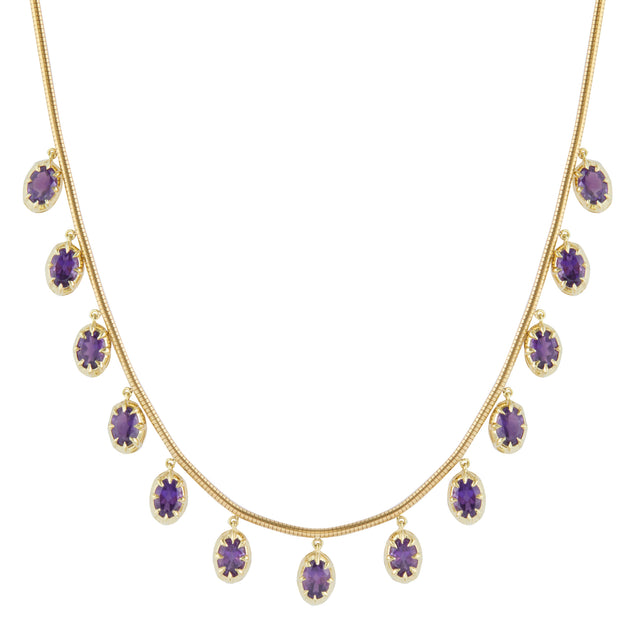 Amethyst Fringe Necklace