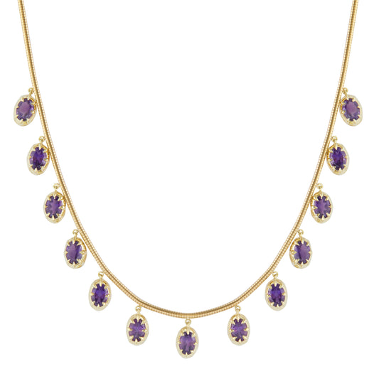 Amethyst Fringe Necklace - Main Img