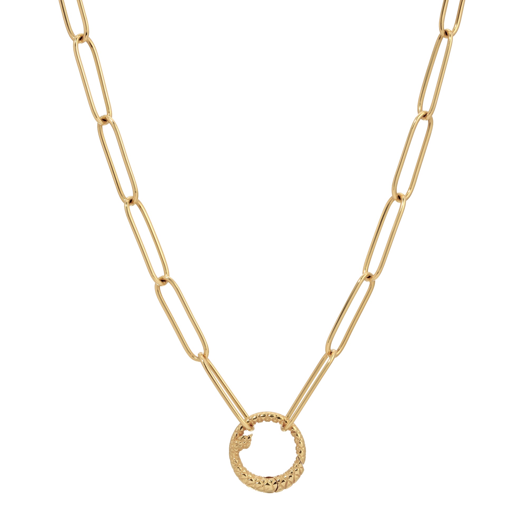 Charm Chain Necklace with Snake Clasp
