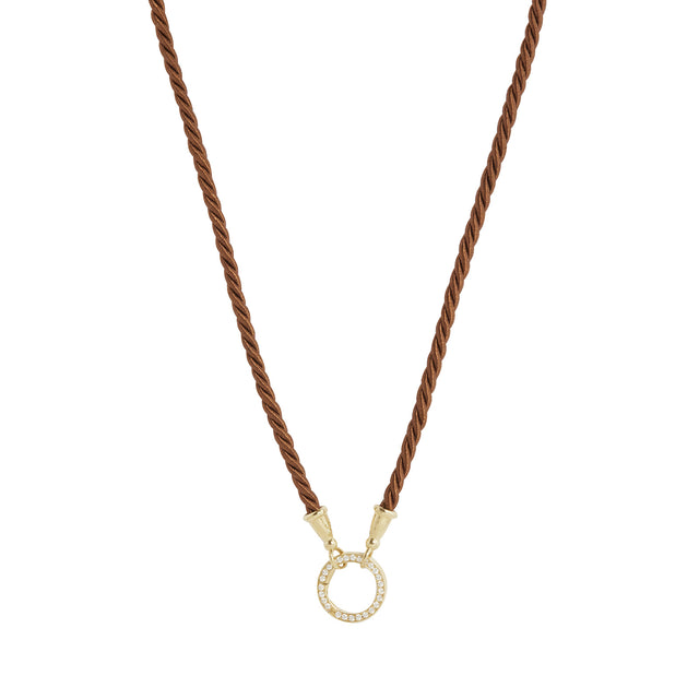Jenna Blake Brown Chord Clasp Necklace - Necklaces - Broken English Jewelry