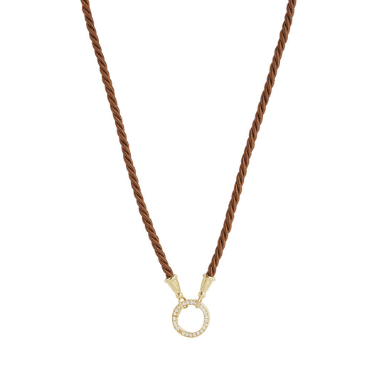 Brown Chord Clasp Necklace - Main Img