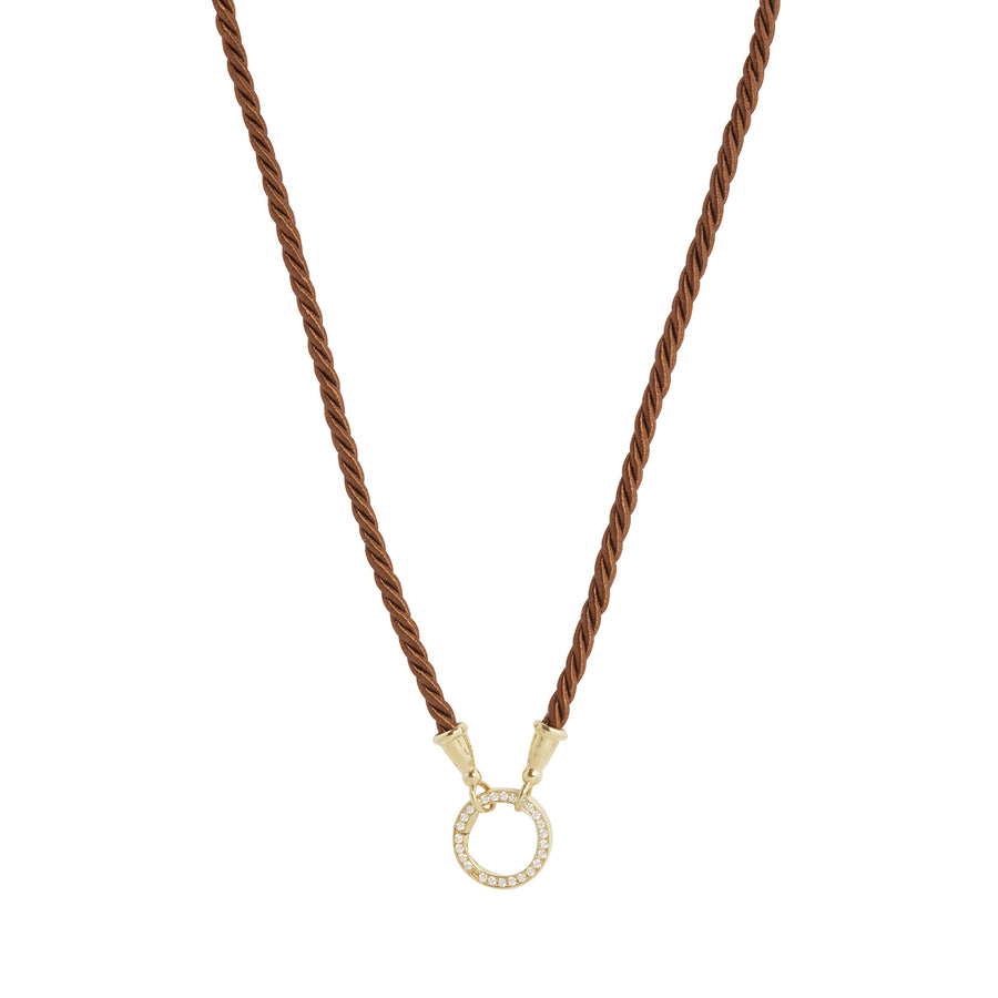 Jenna Blake Brown Chord Clasp Necklace - Necklaces - Broken English Jewelry