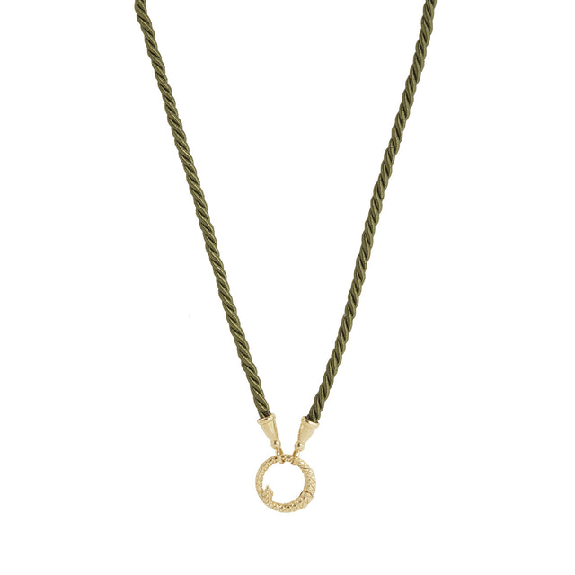 Jenna Blake Green Chord Snake Clasp Necklace - Necklaces - Broken English Jewelry