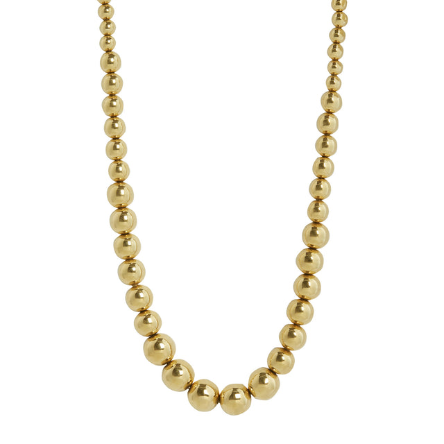 Jenna Blake Short Gold Beads Necklace - Necklaces - Broken English Jewelry detail