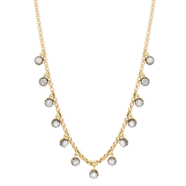 Box Fringe Necklace - Diamond
