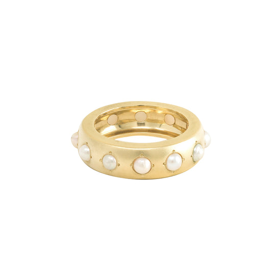 Mother of Pearl Gypsy Band Ring - Main Img