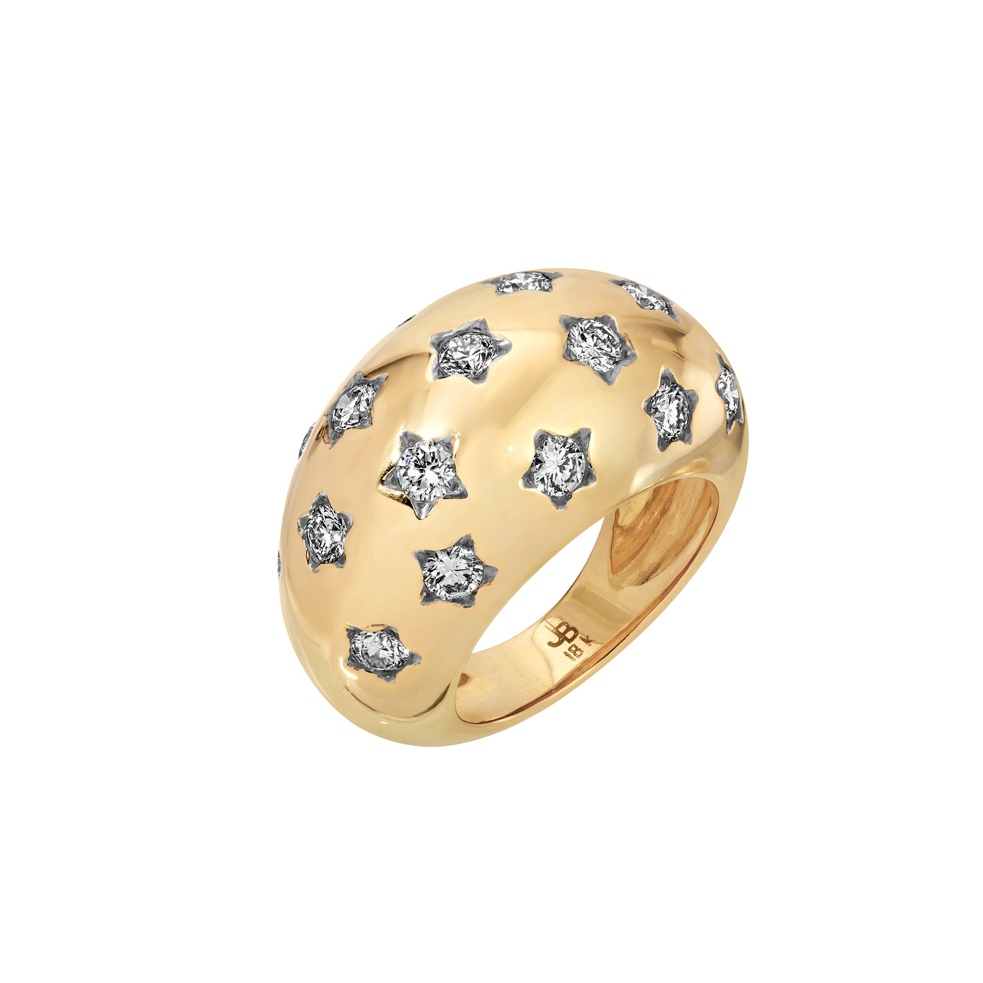 Diamond Puffed Stardust Dome Ring