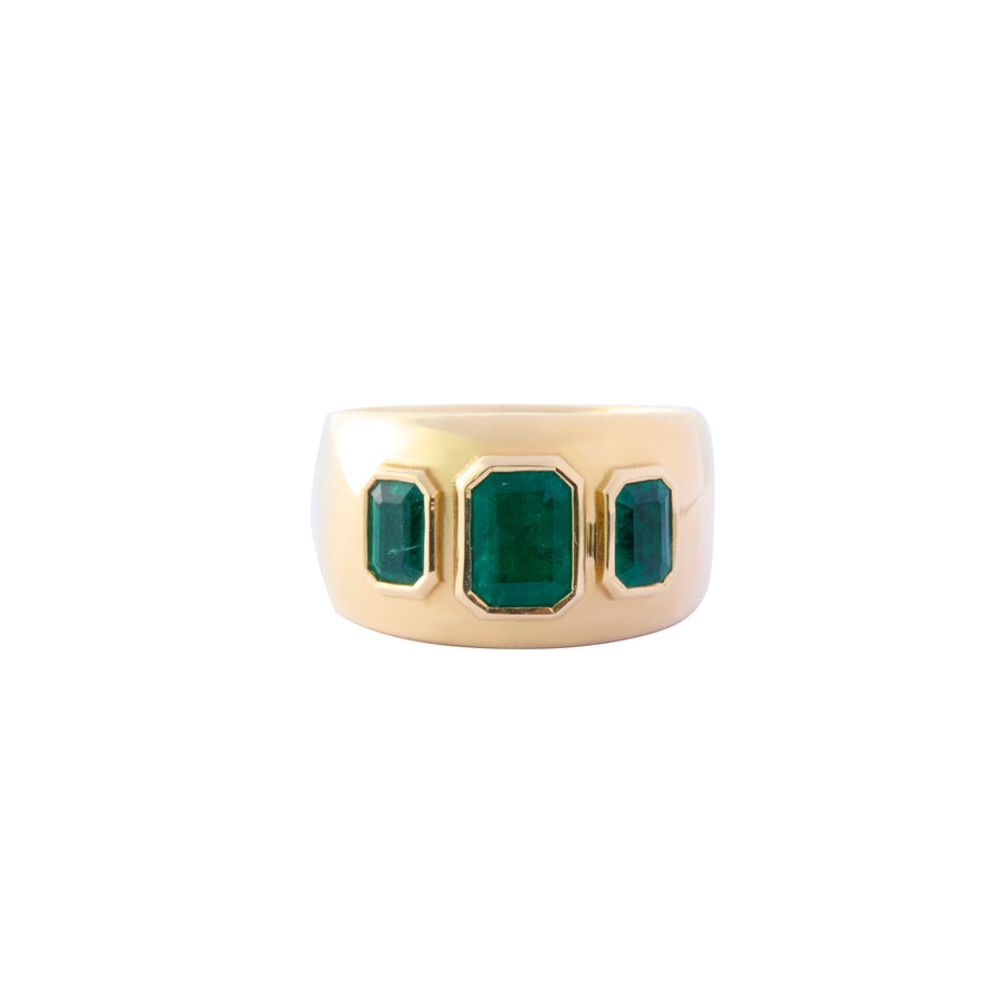 Three Stone Ring - Emerald