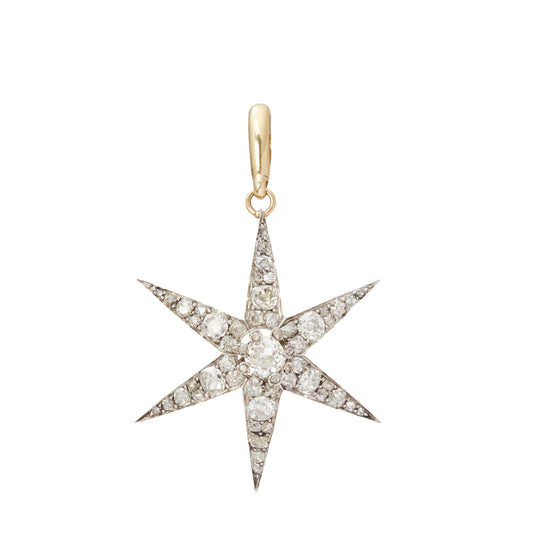 Vintage Diamond Star Charm - White Gold - Main Img