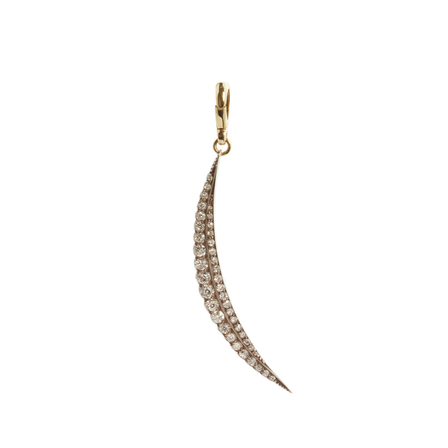 Jenna Blake 2 Row Diamond Crescent Charm - Charms & Pendants - Broken English Jewelry front view