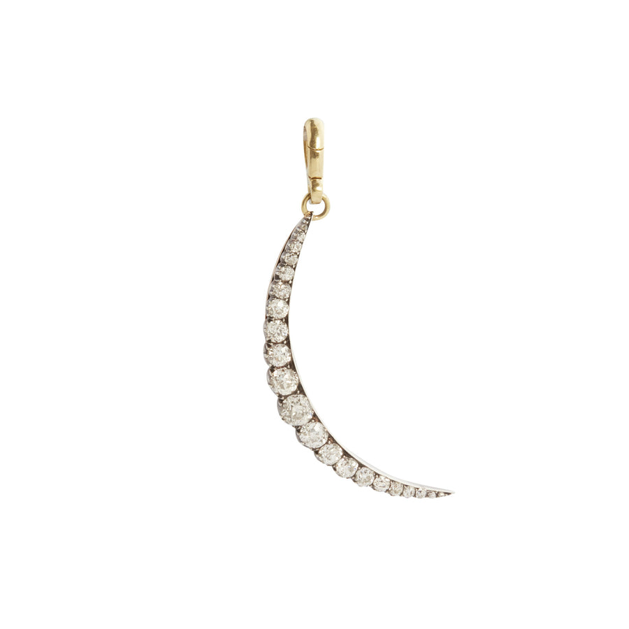 Jenna Blake Blackened Diamond Crescent Charm - Charms & Pendants - Broken English Jewelry front view