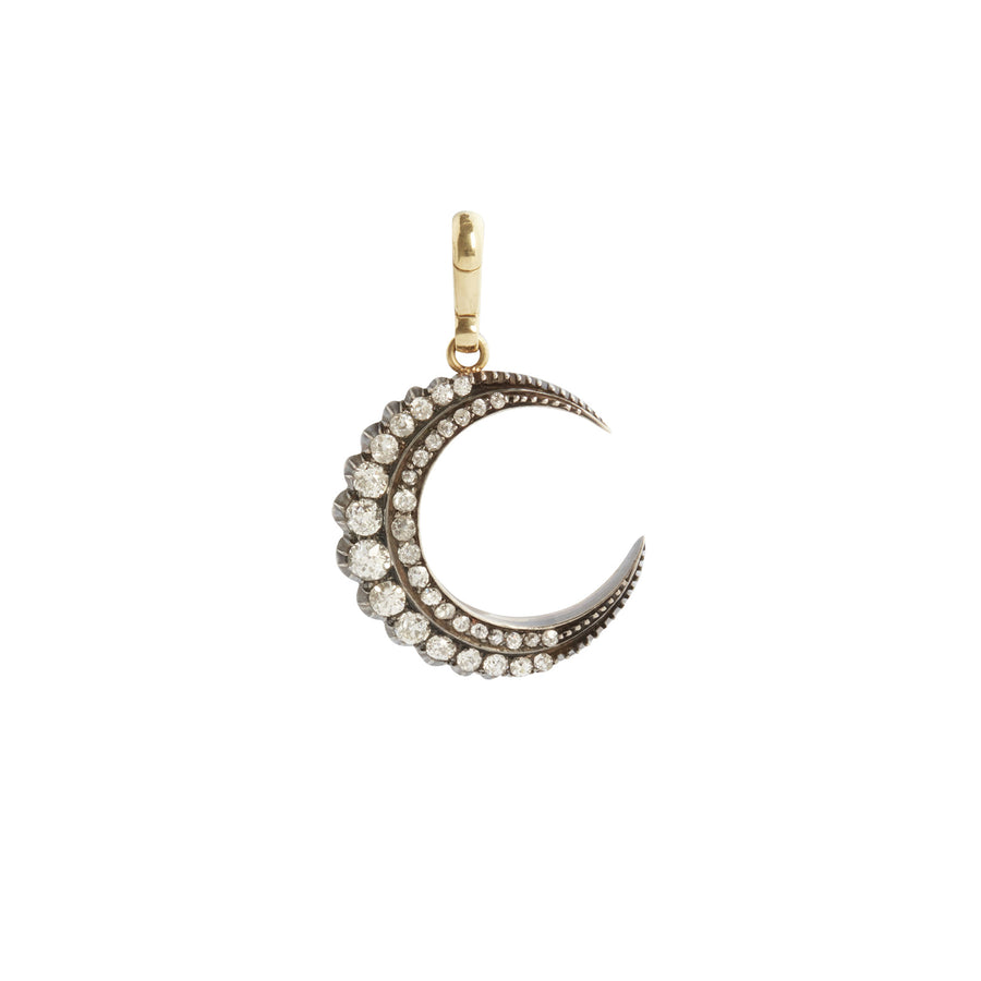 Jenna Blake Small Blackened Diamond Crescent Charm - Charms & Pendants - Broken English Jewelry front view