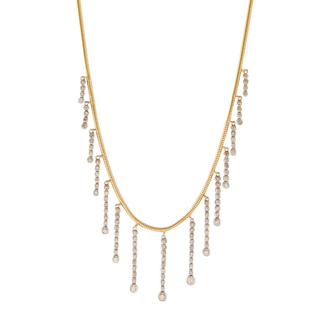 Jenna Blake Vintage Diamond Drop Fringe Necklace - Necklaces