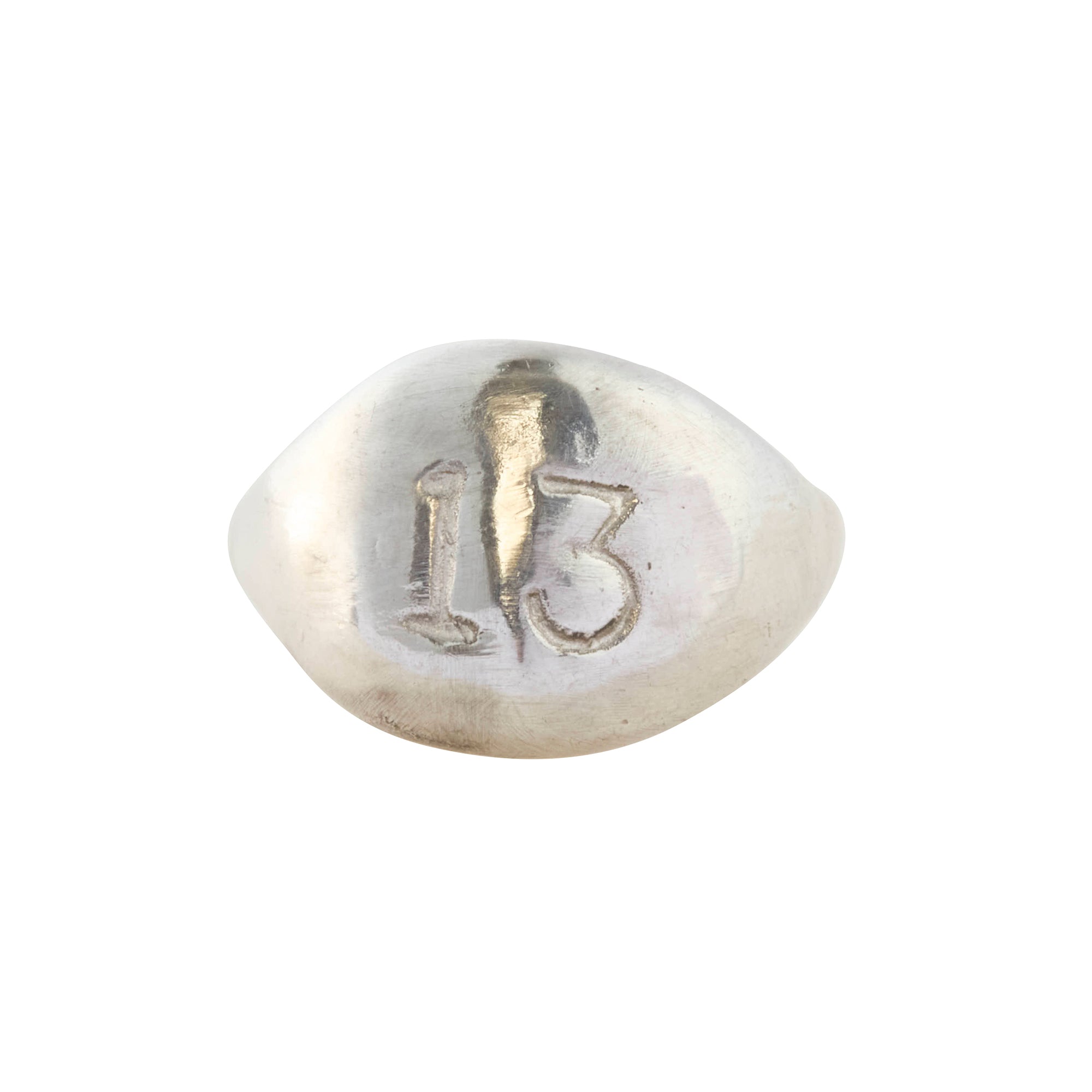 Sterling Silver Large 13 Ring