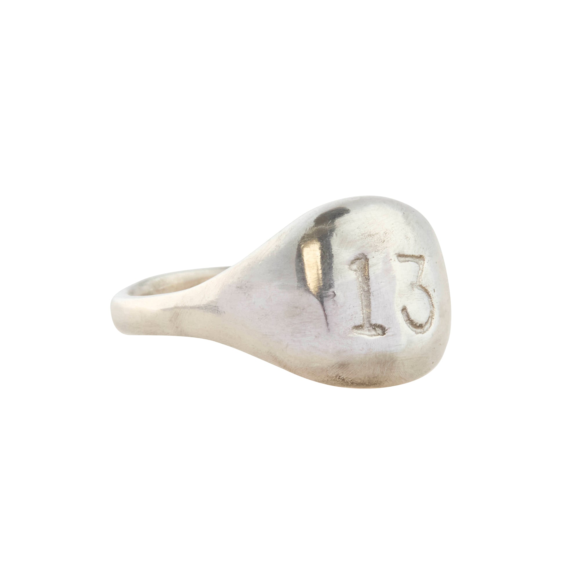 Sterling Silver Large 13 Ring