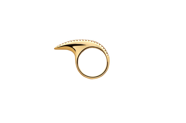 Diamond S Slice Pave Ridge Ring